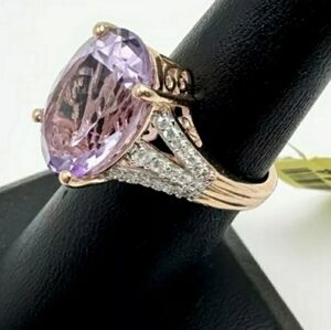 Stunning Designer Signed Lavender Amethyst Ring